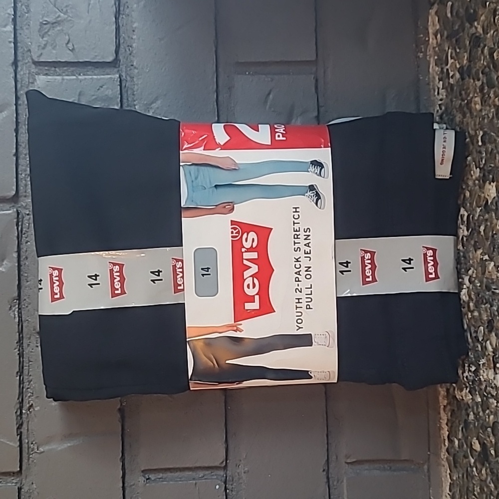 NWT - Levi's - Youth 2 Pack Stretch Pull On Jeans - Size 14 Youth